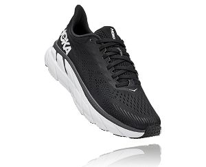 Hoka One One Clifton 7 Womens Road Running Shoes Black/White | AU-1054973